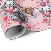 Valentijnsdag met de rijke teddybeer cadeaupapier (Rol Hoek)