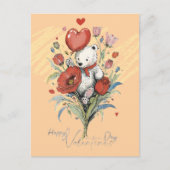 Valentijnsdag met de rijke teddybeer feestdagenkaart (Voorkant)