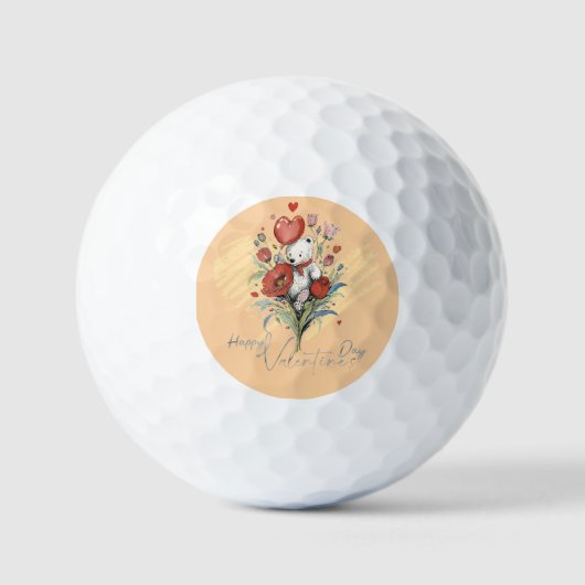 Valentijnsdag met de rijke teddybeer golfballen (Voorkant)