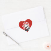 Valentijnsdag met de rijke teddybeer hart sticker (Envelop)