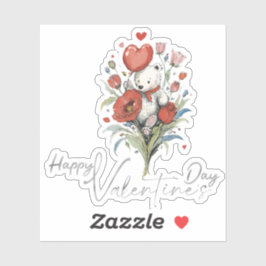 Valentijnsdag met de rijke teddybeer sticker