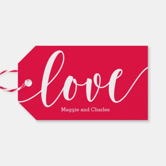 Valentijnsdag met dubbelzijdige hand cadeautjes La Cadeaulabel (Achterkant Horizontaal)