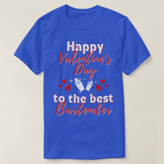 Valentijnsdag met een bartenderprocedure of t-shirt (Design voorkant)