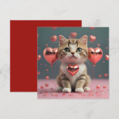 Valentijnsdag met een knuffelkat feestdagenkaart (Voorkant / Achterkant)