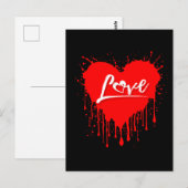 VALENTIJNSDAG MET GESMOLTEN RODE HARTEN VAN LIEFDE BRIEFKAART (Voorkant / Achterkant)