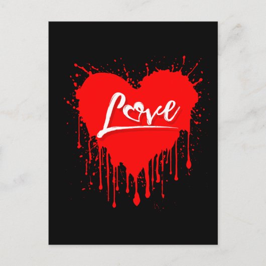 VALENTIJNSDAG MET GESMOLTEN RODE HARTEN VAN LIEFDE BRIEFKAART (Voorkant)