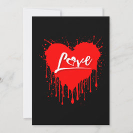 VALENTIJNSDAG MET GESMOLTEN RODE HARTEN VAN LIEFDE KAART