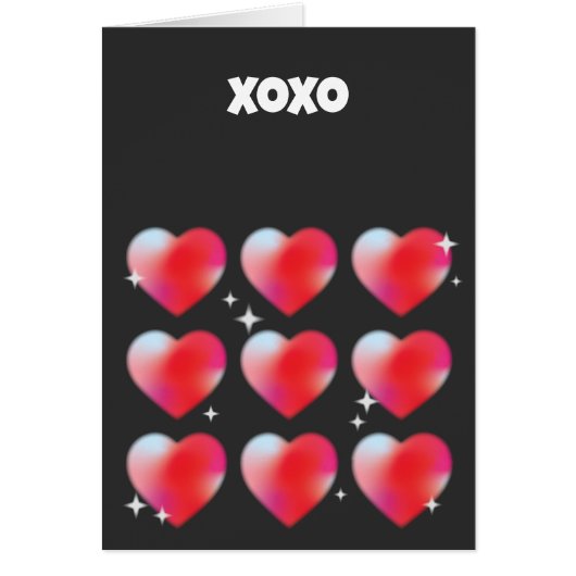 Valentijnsdag met gloeiende rode harten (Voorkant)