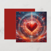 Valentijnsdag met groot rood hart feestdagenkaart (Voorkant / Achterkant)
