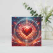 Valentijnsdag met groot rood hart feestdagenkaart (Staand voorkant)