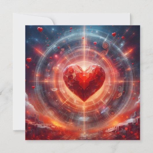 Valentijnsdag met groot rood hart feestdagenkaart (Voorkant)