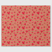 Valentijnsdag met harten goud glitter_large cadeaupapier (Vlak)