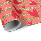 Valentijnsdag met harten goud glitter_large cadeaupapier (Rol Hoek)