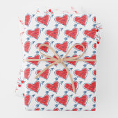 Valentijnsdag met hartthema inpakpapier vel (In situ)