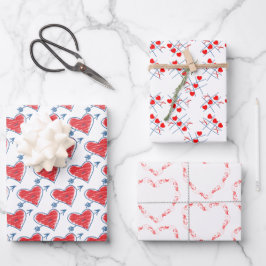 Valentijnsdag met hartthema inpakpapier vel