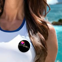 Valentijnsdag met Kanarie vogel Ronde Button 3,2 Cm