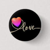 Valentijnsdag met Kanarie vogel Ronde Button 3,2 Cm (Voorkant)