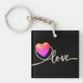 Valentijnsdag met Kanarie vogeltje Sleutelhanger (voorkant)