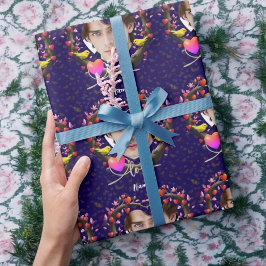 Valentijnsdag met kanarievogel cadeaupapier