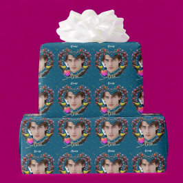 Valentijnsdag met kanarievogel cadeaupapier