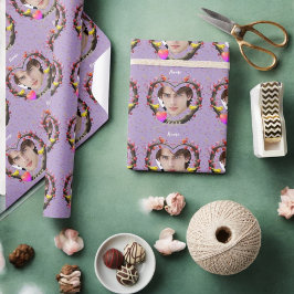 Valentijnsdag met kanarievogel cadeaupapier