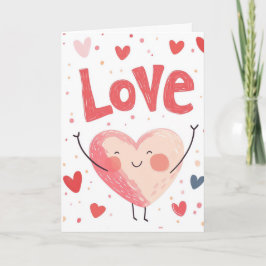 Valentijnsdag met liefde en groot hart kaart