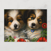 Valentijnsdag met liefdevolle puppy's briefkaart (Voorkant)