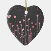 Valentijnsdag met lieflijk roze harten | Versierin Keramisch Ornament (Rechts)