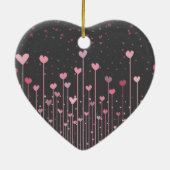 Valentijnsdag met lieflijk roze harten | Versierin Keramisch Ornament (Achterkant)