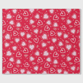 Valentijnsdag met Love Wording & Cupid Arrows Cadeaupapier (Vlak)