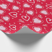 Valentijnsdag met Love Wording & Cupid Arrows Cadeaupapier (Hoek)