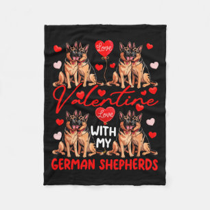 Valentijnsdag met mijn Duitse Herders Koppel Honde Fleece Deken
