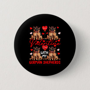 Valentijnsdag met mijn Duitse Herders Koppel Honde Ronde Button 5,7 Cm
