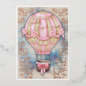 Valentijnsdag met Oude Luchtballon Folie Feestdagenkaart (Voorkant)