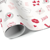 Valentijnsdag met patronen cadeaupapier (Rol Hoek)