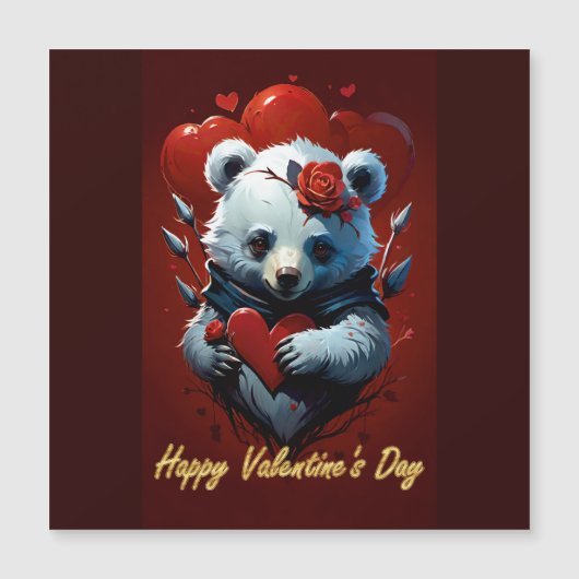 Valentijnsdag met rijke teddybeer (Voorkant)