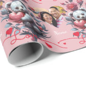 Valentijnsdag met rijke teddybeer cadeaupapier (Rol Hoek)