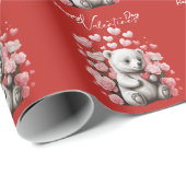 Valentijnsdag met rijke teddybeer cadeaupapier (Rol Hoek)