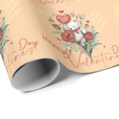 Valentijnsdag met rijke teddybeer cadeaupapier (Rol Hoek)