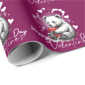 Valentijnsdag met rijke teddybeer cadeaupapier (Rol Hoek)