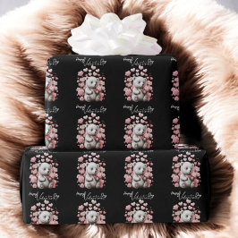 Valentijnsdag met rijke teddybeer cadeaupapier