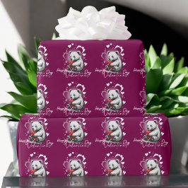 Valentijnsdag met rijke teddybeer cadeaupapier