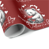 Valentijnsdag met rijke teddybeer cadeaupapier (Rol Hoek)