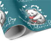 Valentijnsdag met rijke teddybeer cadeaupapier (Rol Hoek)