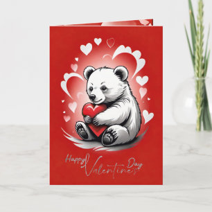 Valentijnsdag met rijke teddybeer feestdagen kaart
