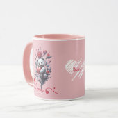 Valentijnsdag met rijke teddybeer mok (Voorkant links)