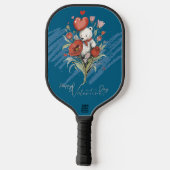 Valentijnsdag met rijke teddybeer pickleball paddle (Achterkant)