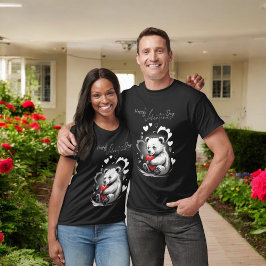 Valentijnsdag met rijke teddybeer t-shirt