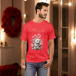 Valentijnsdag met rijke teddybeer t-shirt