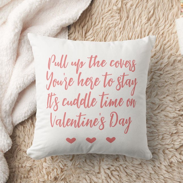 Valentijnsdag met rijm en roze hartjes kussen (Valentine's Day design)